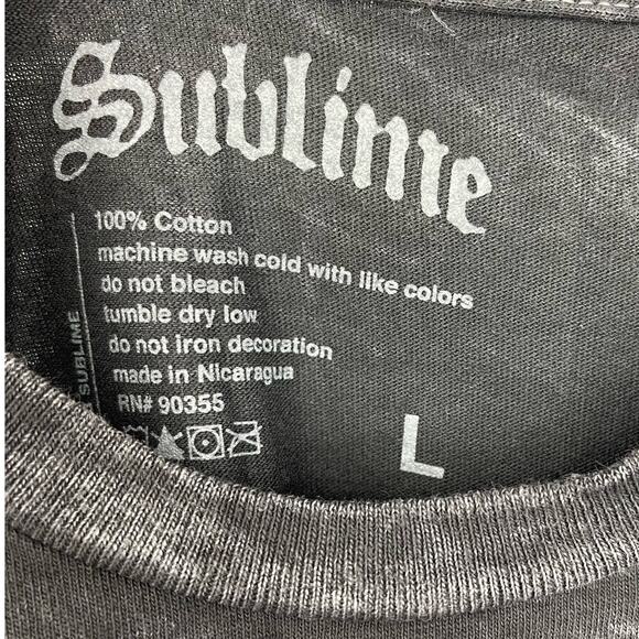 Officially Licensed Sublime Classic Sun T-Shirt Black Acid Wash Large NWOT - Picture 3 of 5